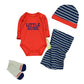 3/4PCS Cotton Hat/Bib+Pant+Bodysuits+Socks Clothing Set - Forever Growth 