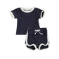 Newborn Ribbed Casual Short Sleeve Shirt+ Tie Up Shorts - Forever Growth 