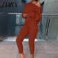 2 Piece Casual Knitted Top+ Pants Set - Forever Growth 
