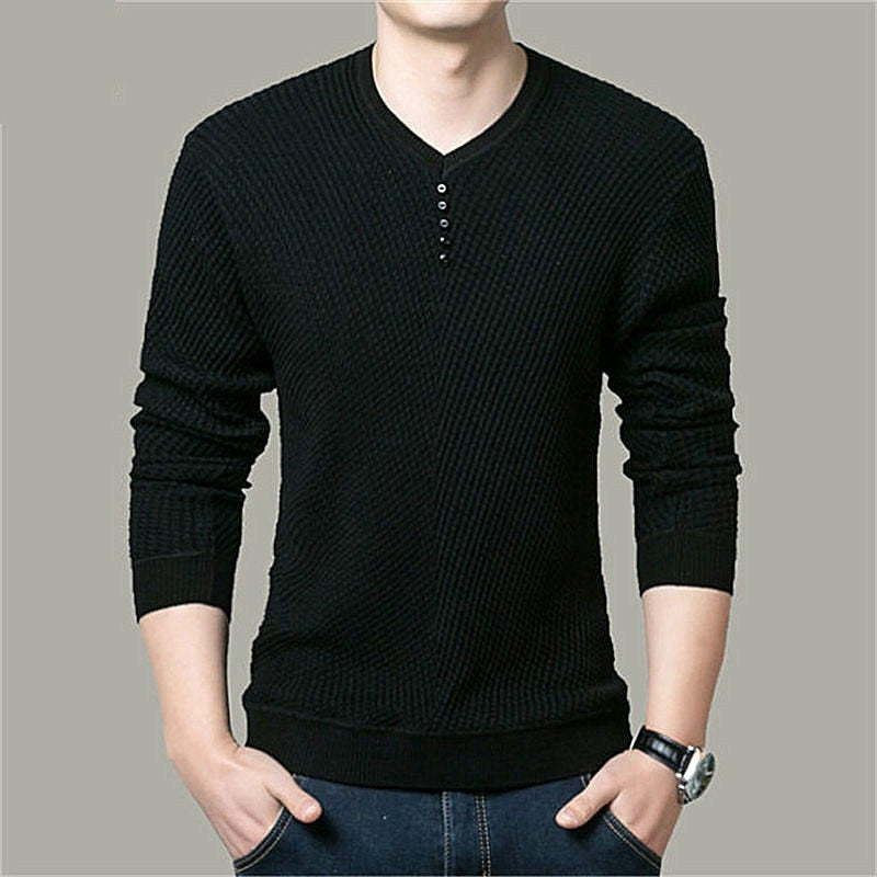 Solid As A Rock  V-Neck  Cashmere Sweater - Forever Growth 