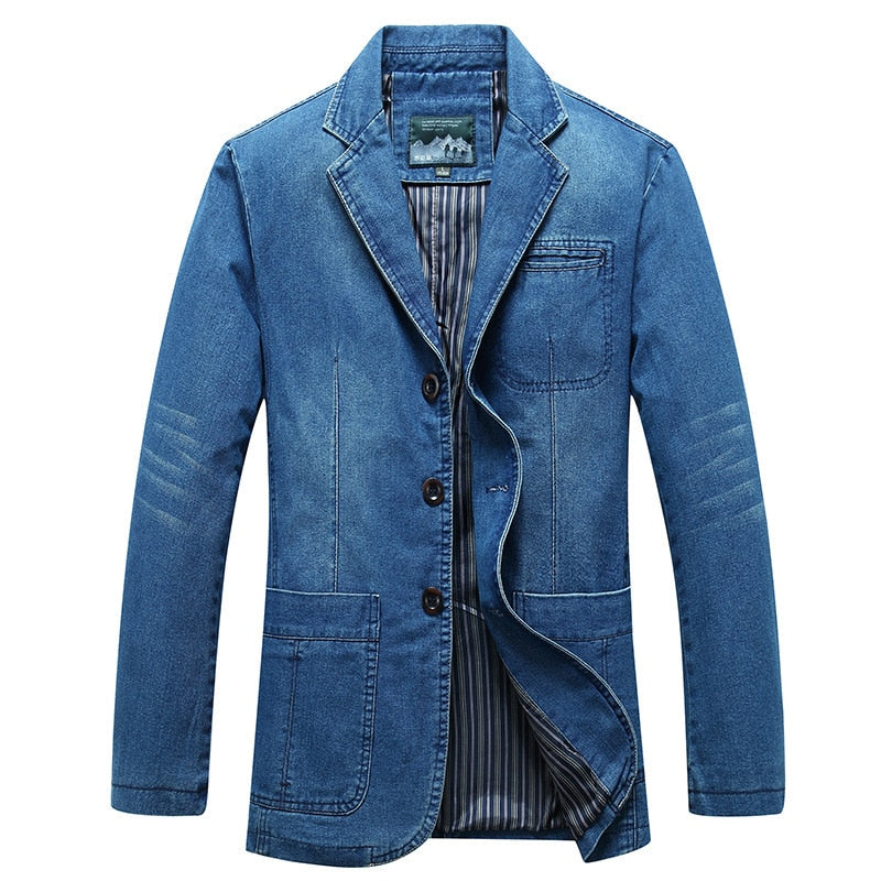 Cotton Vintage Blue Coat Denim Jacket - Forever Growth 