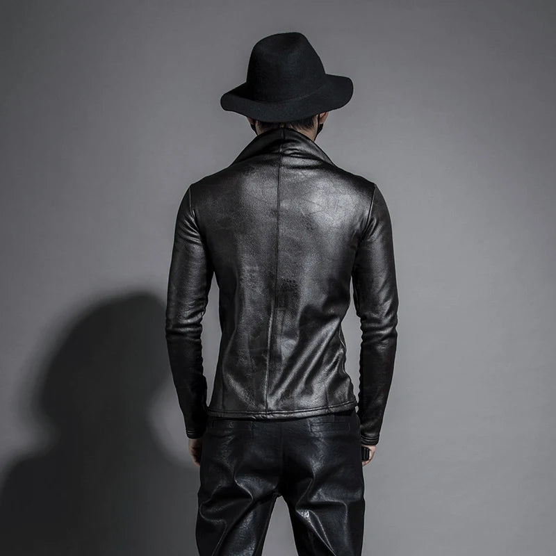 Gothic Slim Fit Punk PU Coat - Forever Growth 