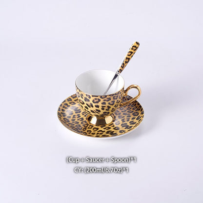 Leopard Bone China Coffee Luxury Porcelain Tea Set - Forever Growth 
