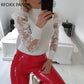 Lace Puff Sleeve Knit Top - Forever Growth 