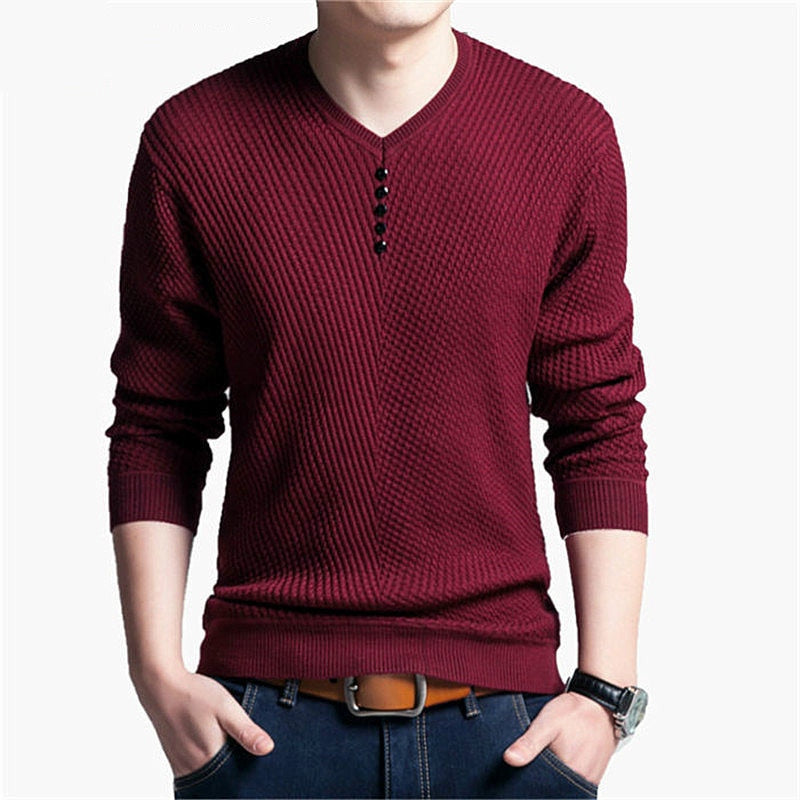 Solid As A Rock  V-Neck  Cashmere Sweater - Forever Growth 
