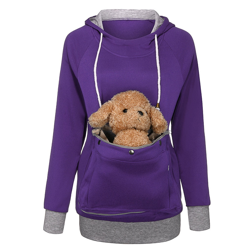Hooded Pet Pullovers Cuddle Pouch Sweatshirt - Forever Growth 
