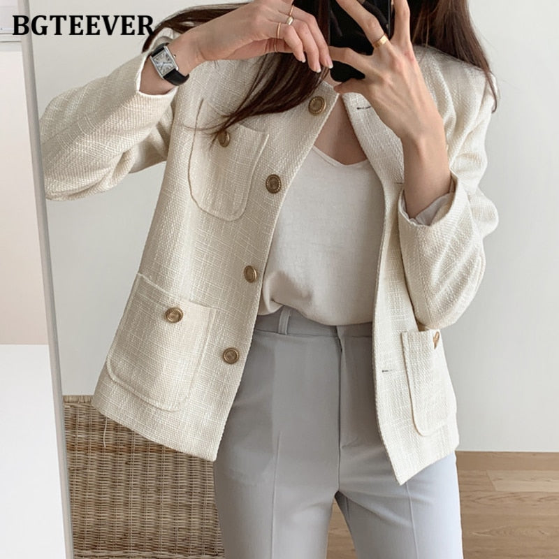 I'm The Boss Elegant O-Neck Short Blazer - Forever Growth 