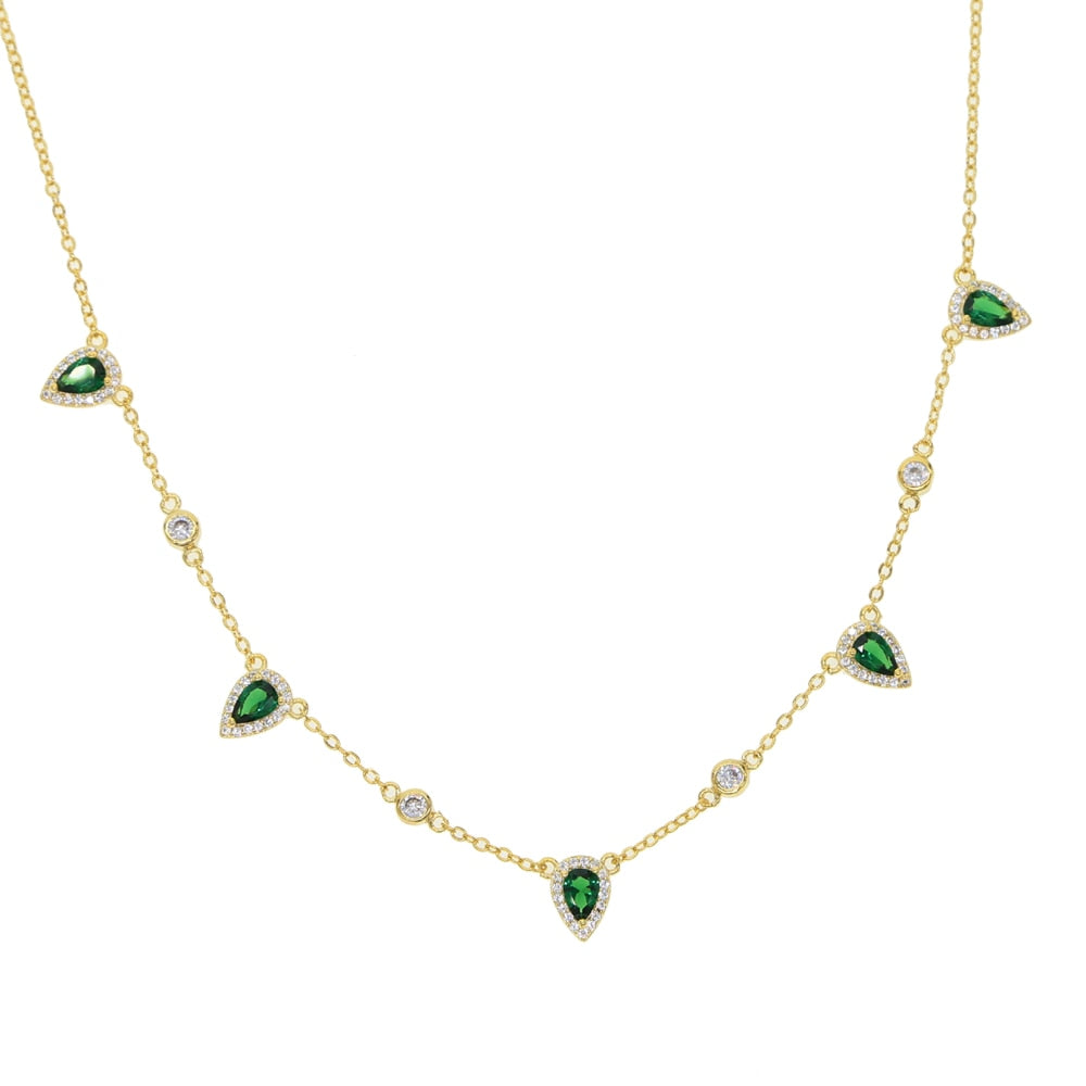 Bohemian Gold and Green Stone Necklace - Forever Growth 