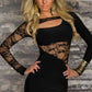 Long Sleeve Lace Cut-Out Sexy Mini Dress - Forever Growth 
