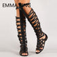 Roman Style Flat Open Toe Cutout Gladiator Sandals - Forever Growth 