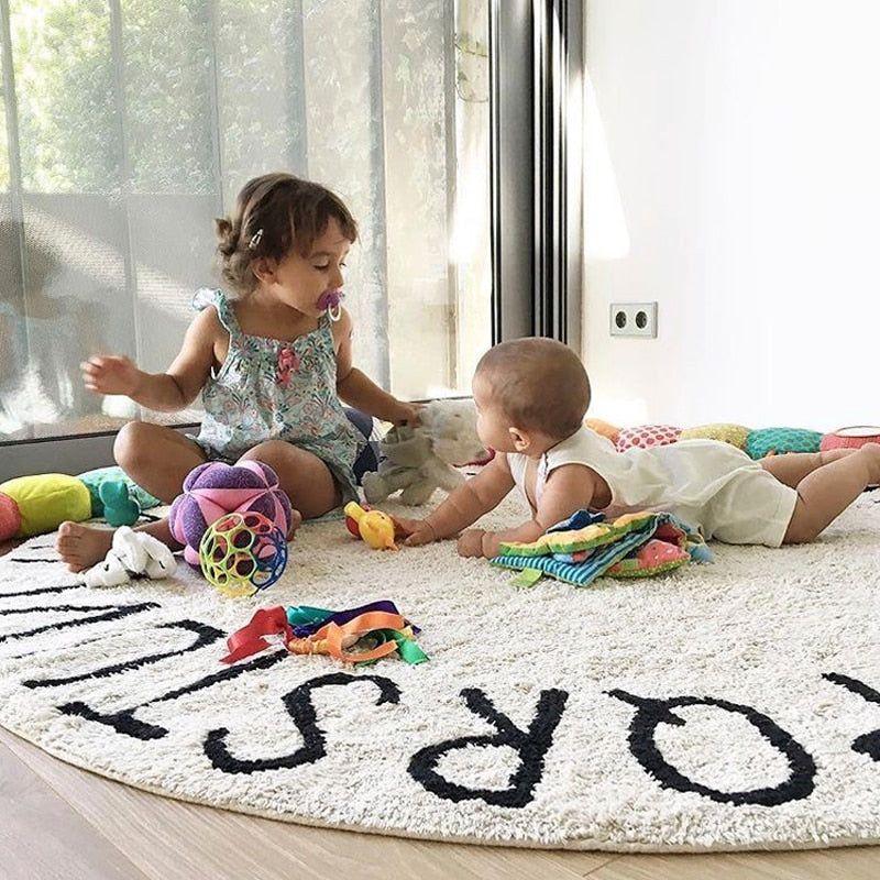 Letters Rug Round Cotton Mat Soft Rugs - Forever Growth 