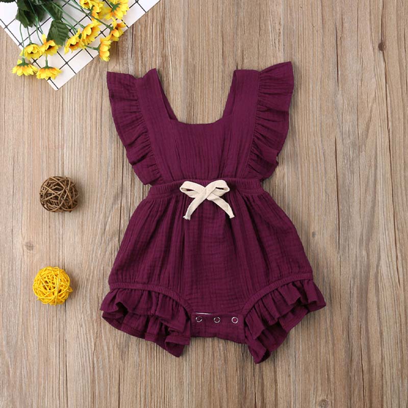 6 Cute Baby Girl Ruffle Rompers - Forever Growth 