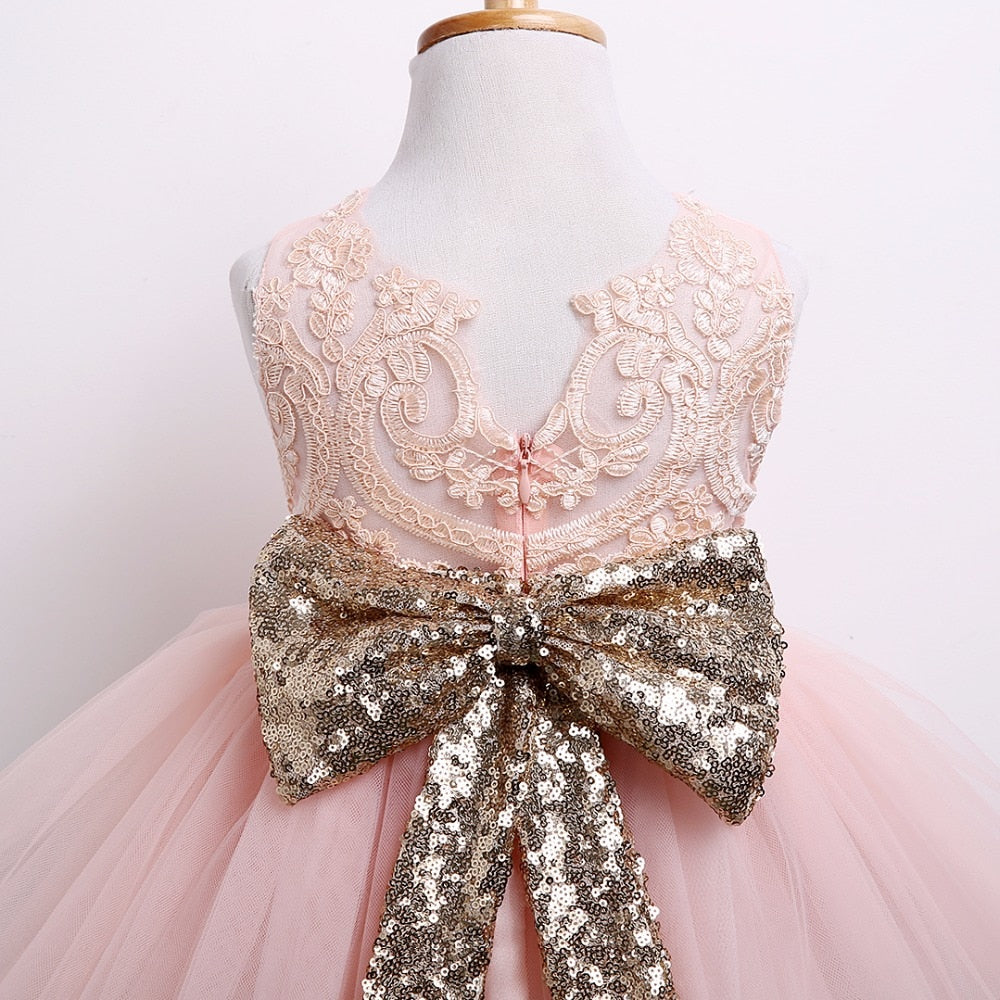 New Princess Sequins Bowknot Girls Dresses - Forever Growth 