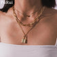 Long Cuban Link Chain Key/Lock Choker Necklace - Forever Growth 