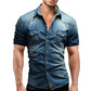 Thin Short Sleeve Soft Cotton Slim Denim Shirt - Forever Growth 