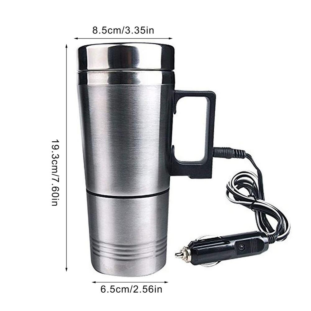 Stainless Steel Vehicle Heating Cup 12V/24V Heat Insulation Electric Car Kettle Camping Travel Kettle Water Coffee Thermal Mug - Forever Growth 