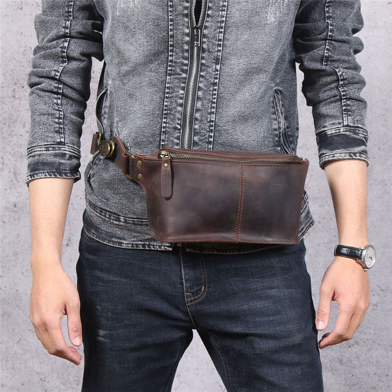 Way Back When Retro Genuine Leather Chest Bag - Forever Growth 
