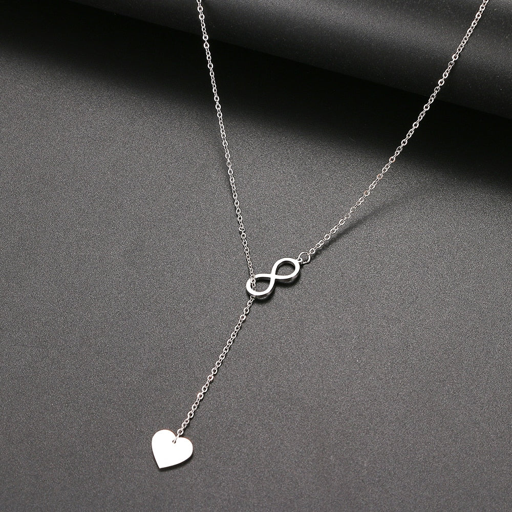 316L Stainless Steel Fashion "8" And Heart Shape Pendant - Forever Growth 