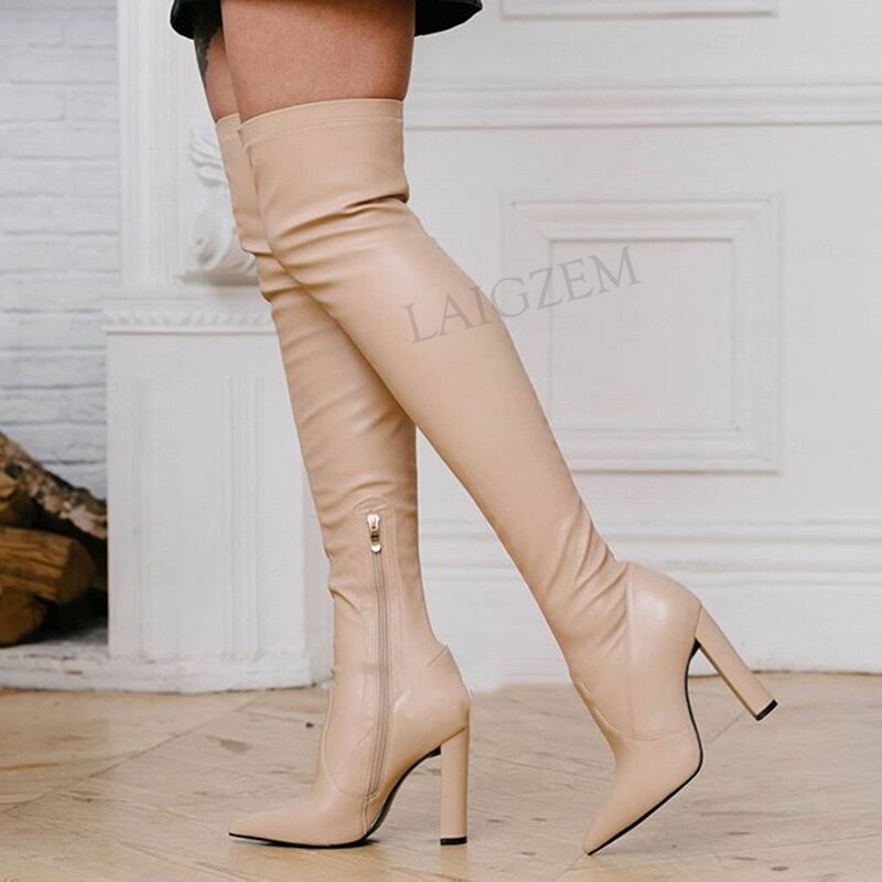 Thigh High Stretchy Over Knee Boots - Forever Growth 