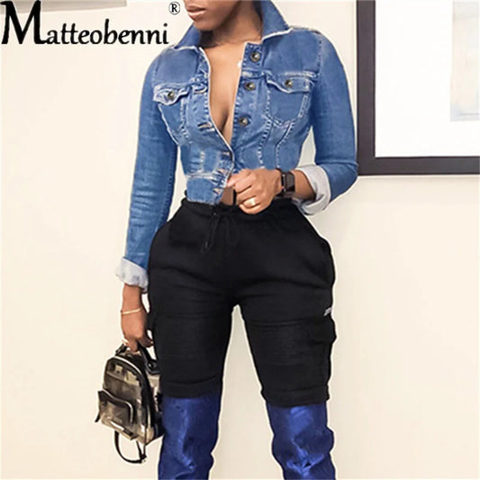 Denim Short Slim Stretch Jackets