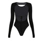 Open Back Sexy Tight Long Sleeve Bodysuit - Forever Growth 