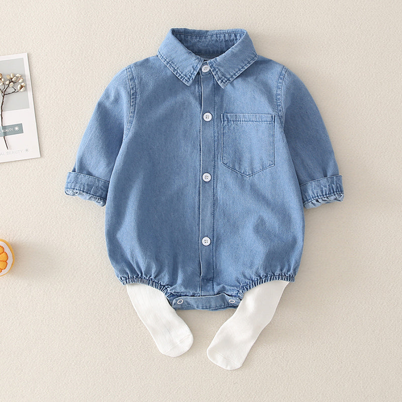 Stylish Baby Denim Romper - Forever Growth 