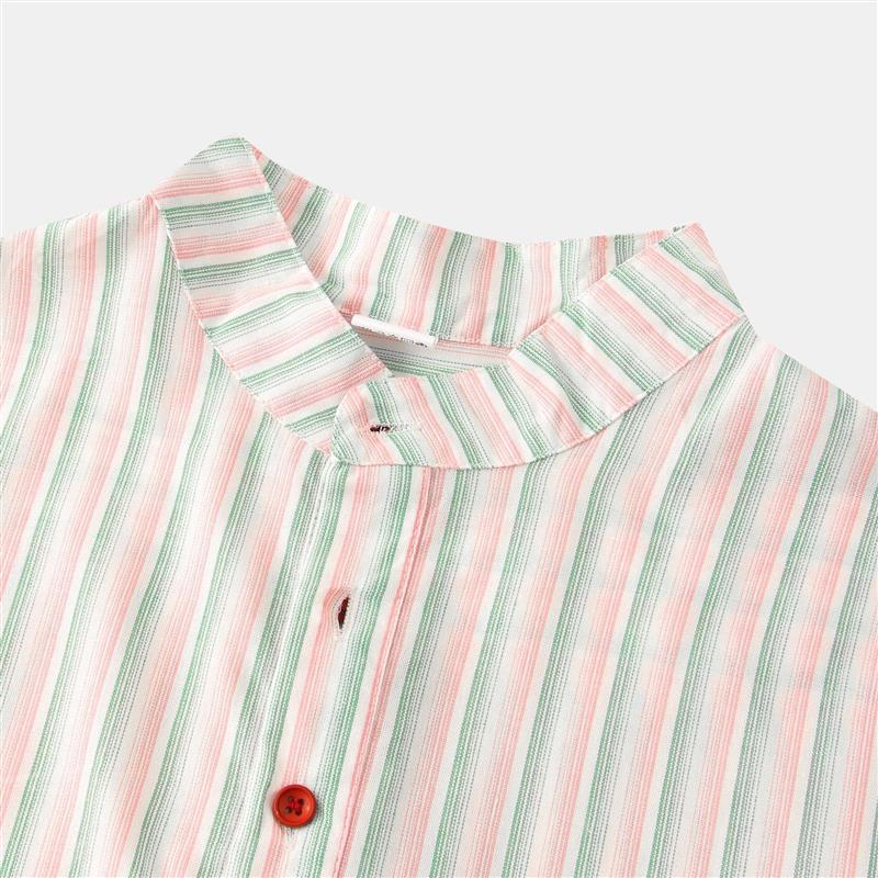 Striped Casual Stand Collar Plus Size Shirt - Forever Growth 