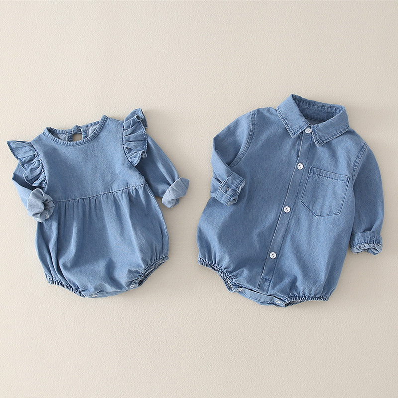 Stylish Baby Denim Romper - Forever Growth 