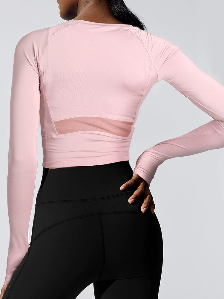 Tight Midriff-Baring Long Sleeve Quick Drying Top - Forever Growth 
