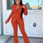 Notched Neck Blazers+ Flare Bellbottom Pants Sets - Forever Growth 
