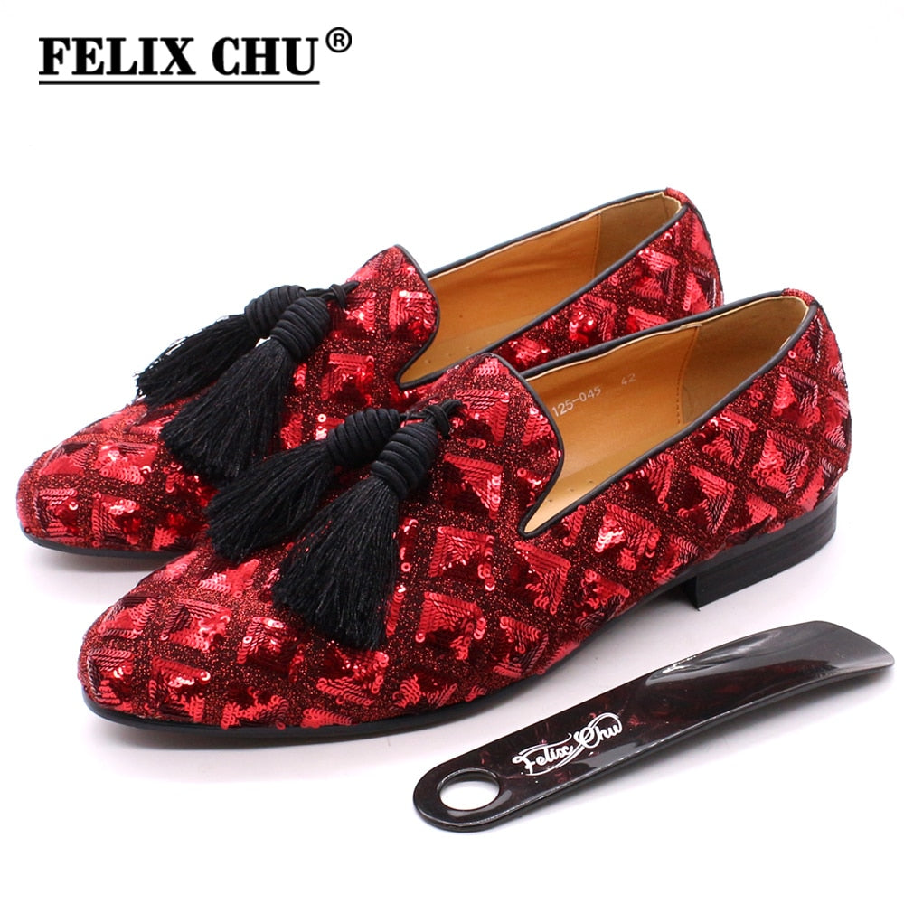 Tassel Loafers Sequin Gentleman Dress Shoes - Forever Growth 
