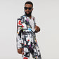 American Graffiti Print Slim Fit Casual 2pc Suit - Forever Growth 