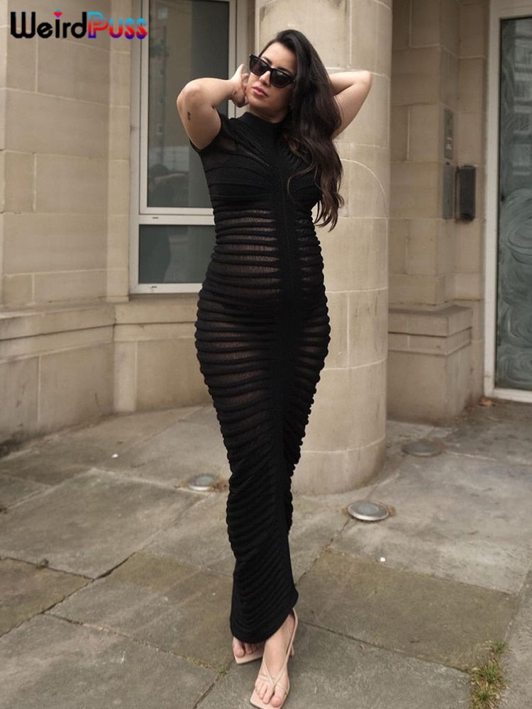 See Through Bodycon Dress - Forever Growth 