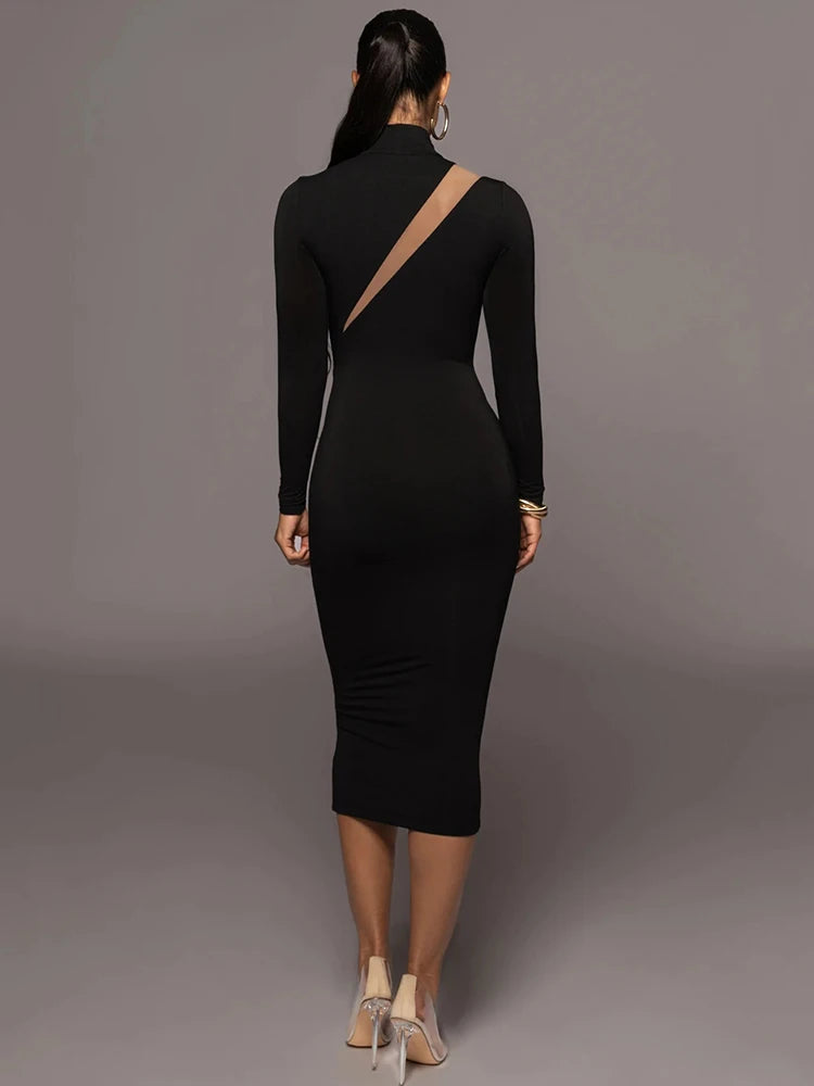 Elegant Long Sleeve Bodycon Sexy Maxi Dress - Forever Growth 