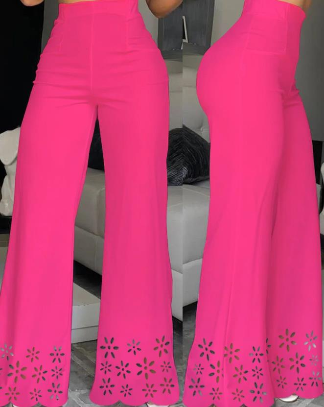 Elegant High Waist Wide Leg Bootcut Pants - Forever Growth 