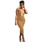 His Ribbed V-Neck Backless Bodycon Dress - Forever Growth 