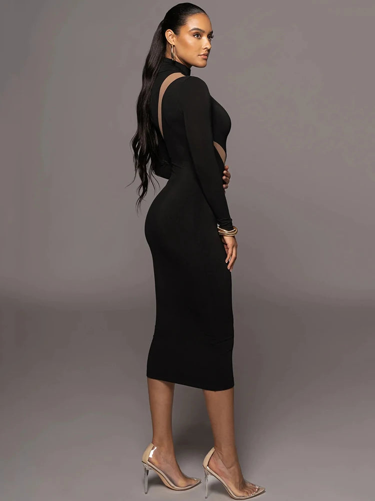 Elegant Long Sleeve Bodycon Sexy Maxi Dress - Forever Growth 