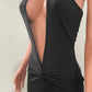 His Ribbed V-Neck Backless Bodycon Dress - Forever Growth 