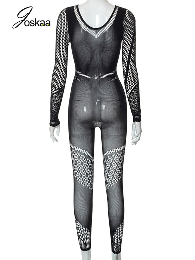 Black See Through Me Jumpsuits - Forever Growth 