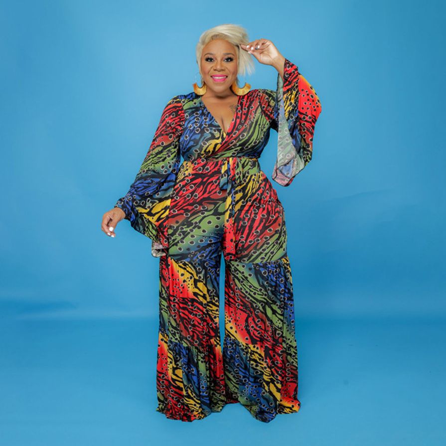 Colorful Sexy Plus Size Jumpsuits - Forever Growth 