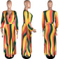 Striped Print V-Neck High Split Maxi Dress - Forever Growth 