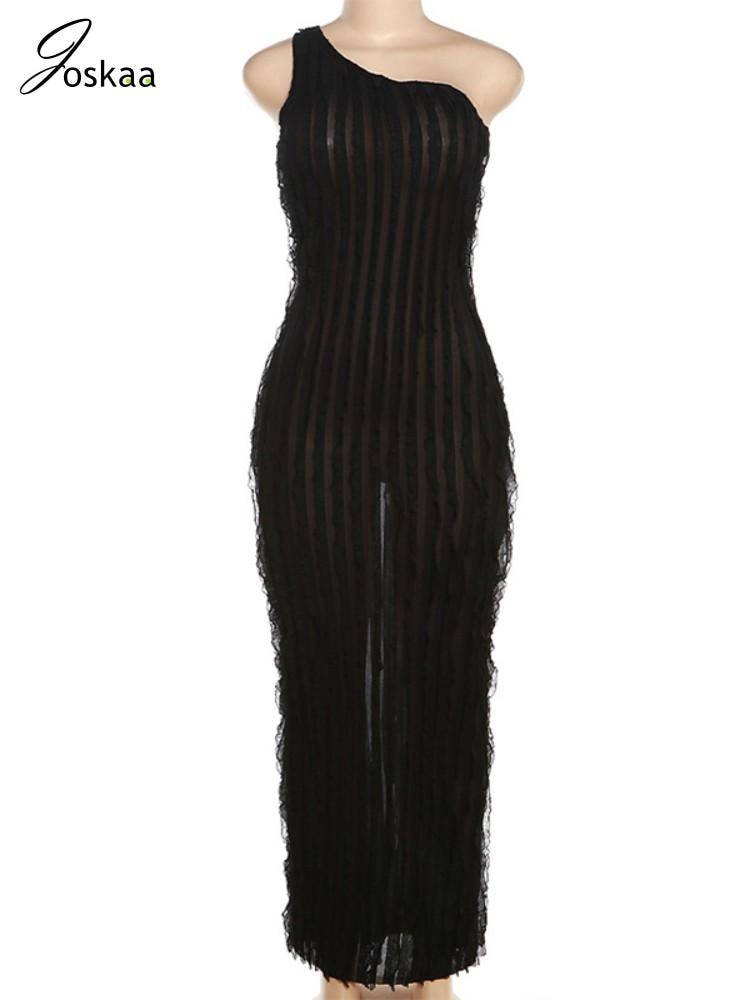 Draped Down Black Maxi Dress - Forever Growth 