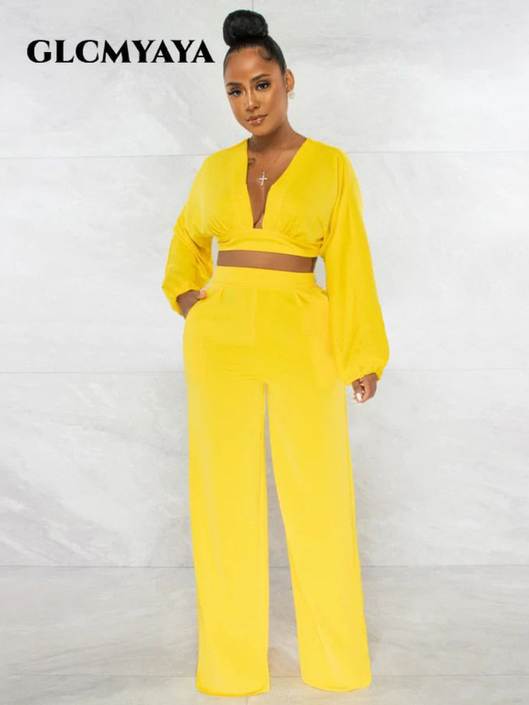 Elegant Solid Pants Suit Set - Forever Growth 