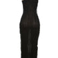 Draped Down Black Maxi Dress - Forever Growth 