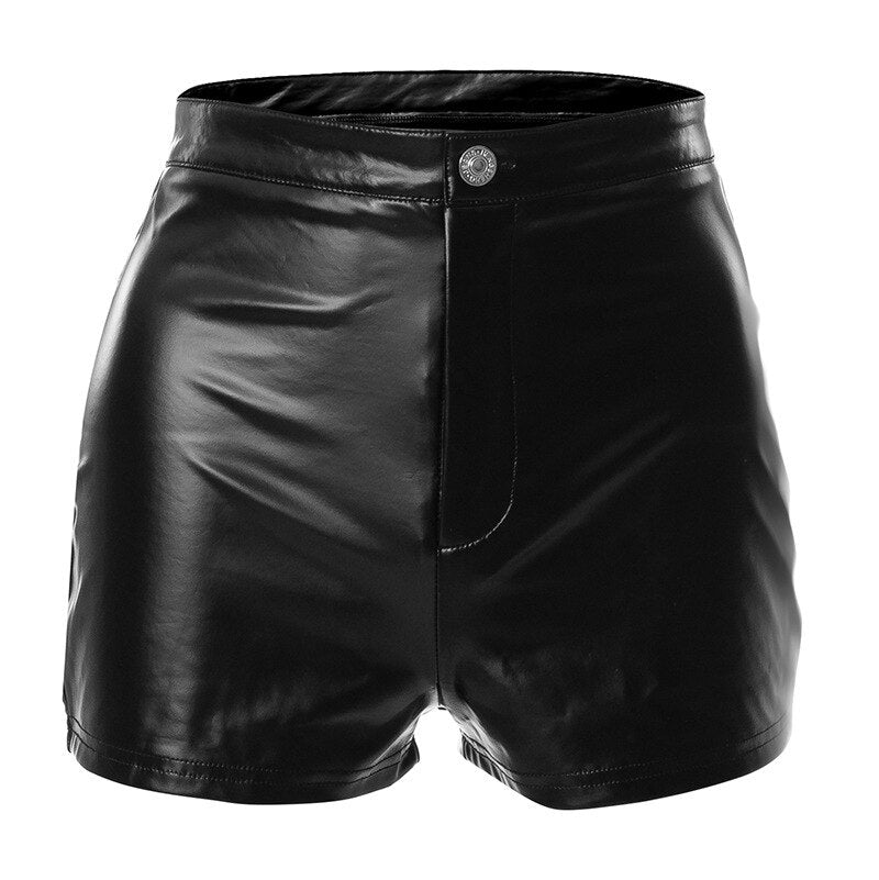 Party With Me Leather Zipper Sexy Slim Shorts - Forever Growth 