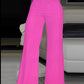 Jump Jump Crisscross Sheer Mesh Patch Flared Pants - Forever Growth 