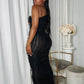 Draped Down Black Maxi Dress - Forever Growth 