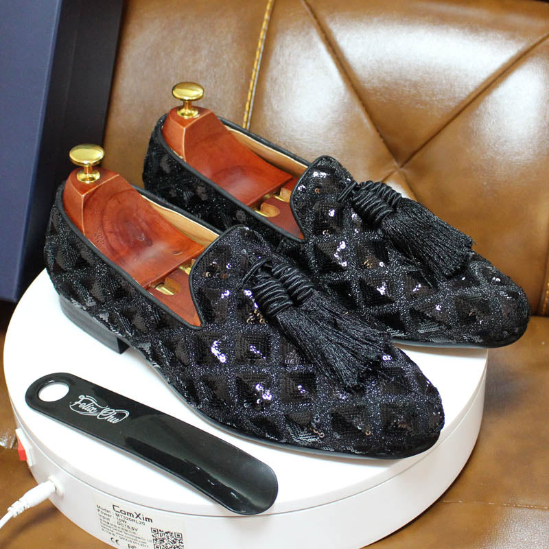 Tassel Sequin Gentleman Loafers - Forever Growth 