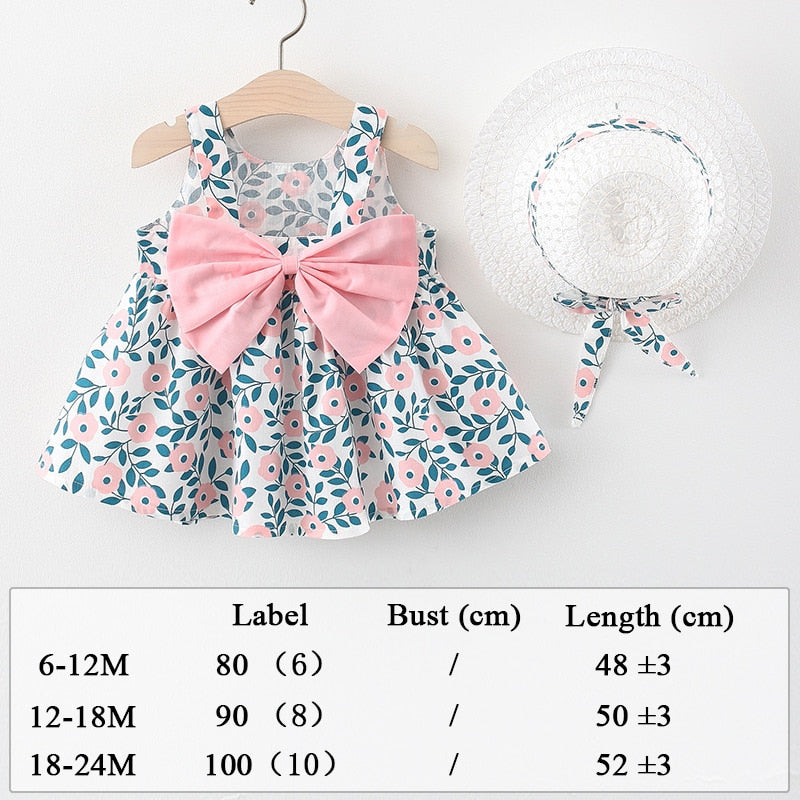 Cute Baby Girl Bow Flower Princess Dress Set - Forever Growth 
