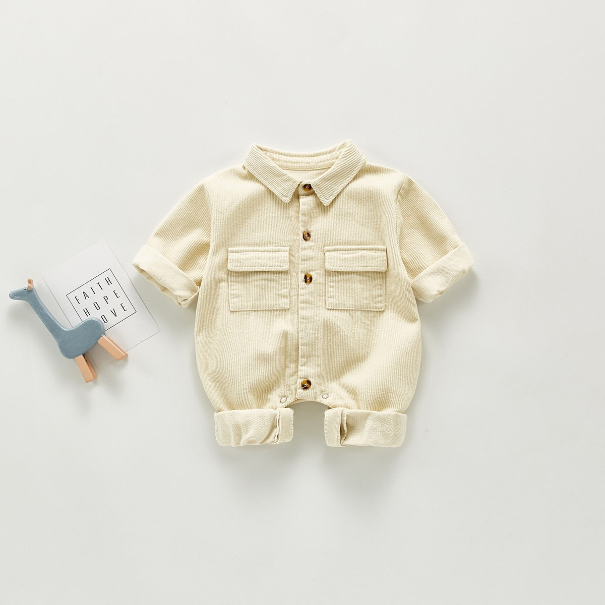 Baby Frock Casual One-Piece Corduroy Romper - Forever Growth 